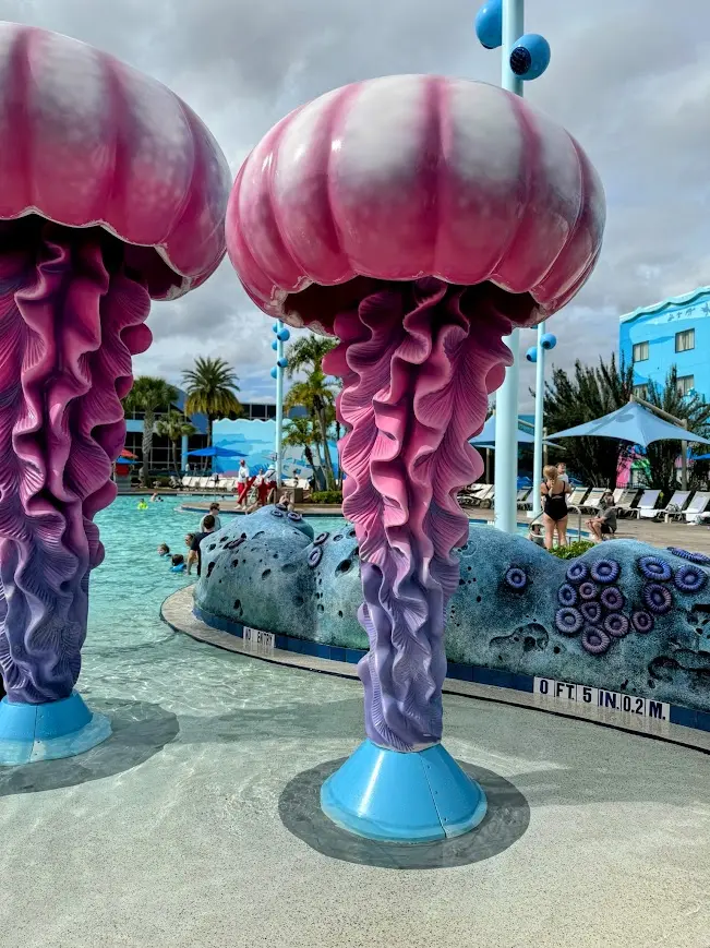 Colorful Big Blue Pool area at Disney's Art of Animation Resort